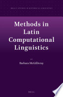 Methods in Latin computational linguistics /