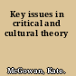 Key issues in critical and cultural theory