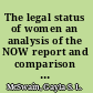 The legal status of women an analysis of the NOW report and comparison of laws in South Carolina to laws in other states /