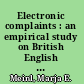 Electronic complaints : an empirical study on British English and German complaints on eBay /