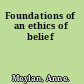 Foundations of an ethics of belief