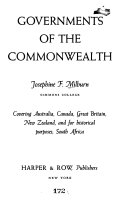 Governments of the Commonwealth : covering Australia, Canada, Great Britain, New Zealand, and for historical purposes, South Africa /