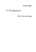 To all appearances : poems new and selected /