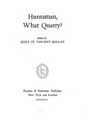 Huntsman, what quarry? : poems /