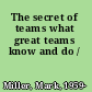 The secret of teams what great teams know and do /