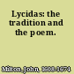 Lycidas: the tradition and the poem.