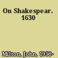 On Shakespear. 1630
