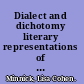 Dialect and dichotomy literary representations of African American speech /