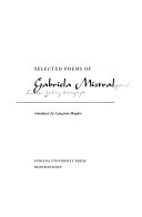 Selected poems of Gabriela Mistral /