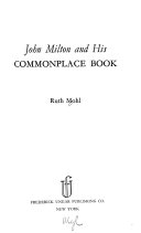 John Milton and his Commonplace book.