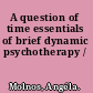 A question of time essentials of brief dynamic psychotherapy /