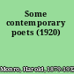 Some contemporary poets (1920)