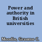 Power and authority in British universities