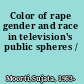 Color of rape gender and race in television's public spheres /