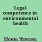 Legal competence in environmental health