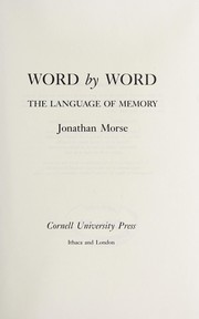 Word by word : the language of memory /