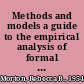 Methods and models a guide to the empirical analysis of formal models in political science /