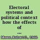 Electoral systems and political context how the effects of rules vary across new and established democracies /