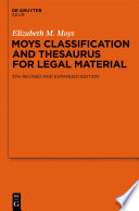 Moys classification and thesaurus for legal materials