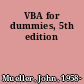 VBA for dummies, 5th edition