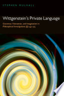 Wittgenstein's private language grammar, nonsense, and imagination in Philosophical investigations, sections 243-315 /