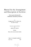 Manual for the arrangement and description of archives /