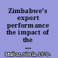 Zimbabwe's export performance the impact of the parallel market and governance factors /