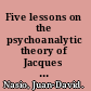 Five lessons on the psychoanalytic theory of Jacques Lacan /