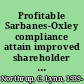 Profitable Sarbanes-Oxley compliance attain improved shareholder value and bottom-line results /