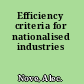 Efficiency criteria for nationalised industries