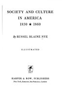 Society and culture in America, 1830-1860 /