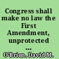 Congress shall make no law the First Amendment, unprotected expression, and the Supreme Court /