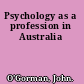 Psychology as a profession in Australia