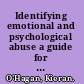 Identifying emotional and psychological abuse a guide for childcare professionals /