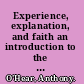 Experience, explanation, and faith an introduction to the philosophy of religion /