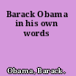 Barack Obama in his own words