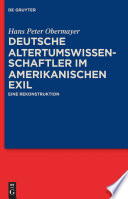 Deutsche Altertumswissenschaftler im amerikanischen Exil : Eine rekonstruktion /