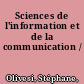 Sciences de l'information et de la communication /