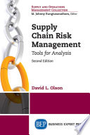 Supply chain risk management : tools for analysis /