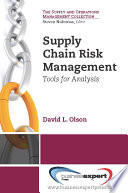 Supply chain risk management tools for analysis /