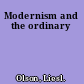 Modernism and the ordinary