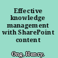 Effective knowledge management with SharePoint content types