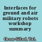 Interfaces for ground and air military robots workshop summary /