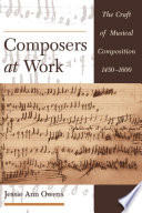 Composers at work : the craft of musical composition 1450-1600 /