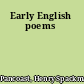 Early English poems