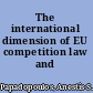 The international dimension of EU competition law and policy