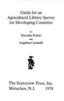 Guide for an agricultural library survey for developing countries /