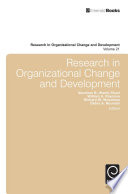 Research in organizational change and development