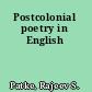Postcolonial poetry in English