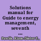 Solutions manual for Guide to energy management, seventh edition /